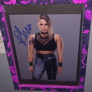 Autographed Photo with Pink and Black Frame